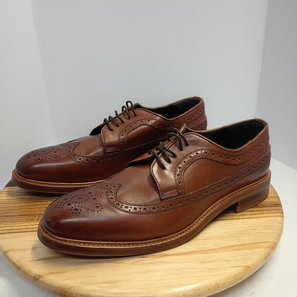 Crosby Square Cognac Leather FLEETWOOD Men’s Wingtip Shoes US 12 main image 7